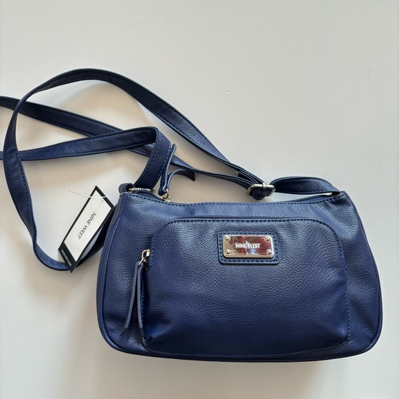 NWT Nine West Blue Everyday Crossbody Shoulder Purse - Picture 1 of 16